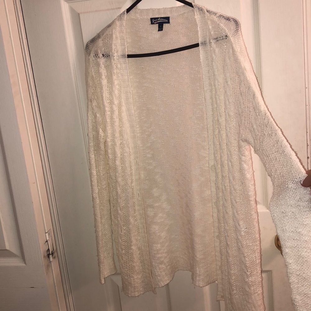 Forever 21 long cream colored cardigan